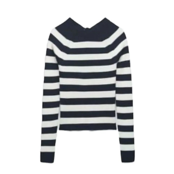 ZARA | Navy | KNIT SWEATER WITH OPEN BACK - Picture 2 of 10